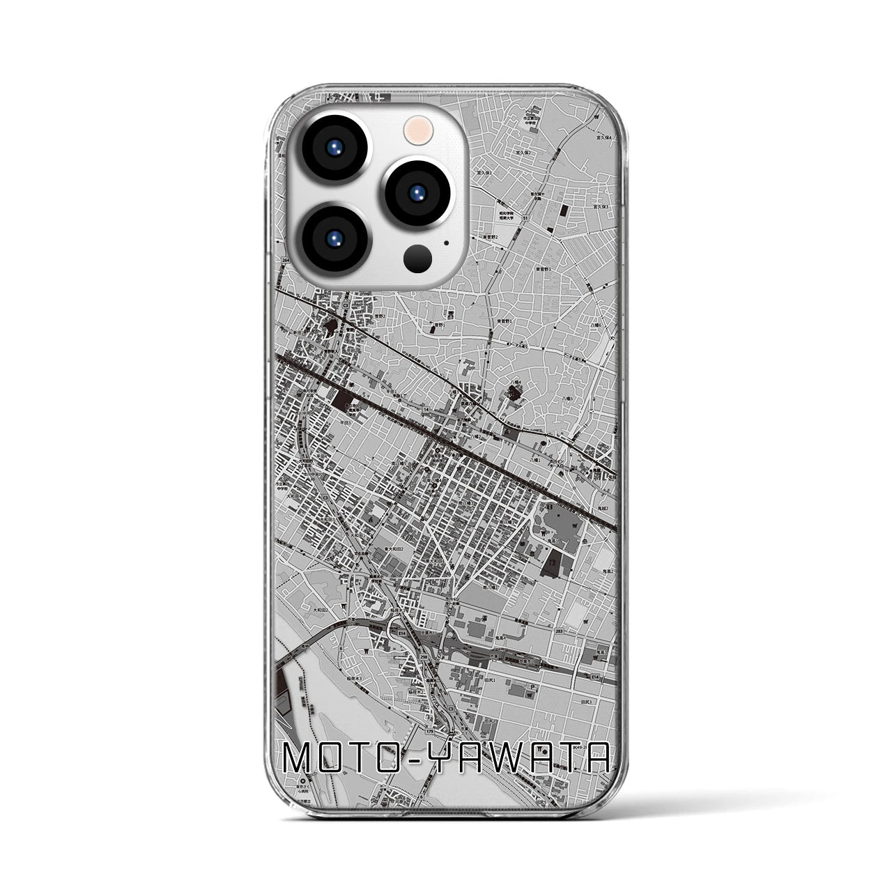 【本八幡(千葉県)】地図柄iPhoneケース(クリアタイプ)