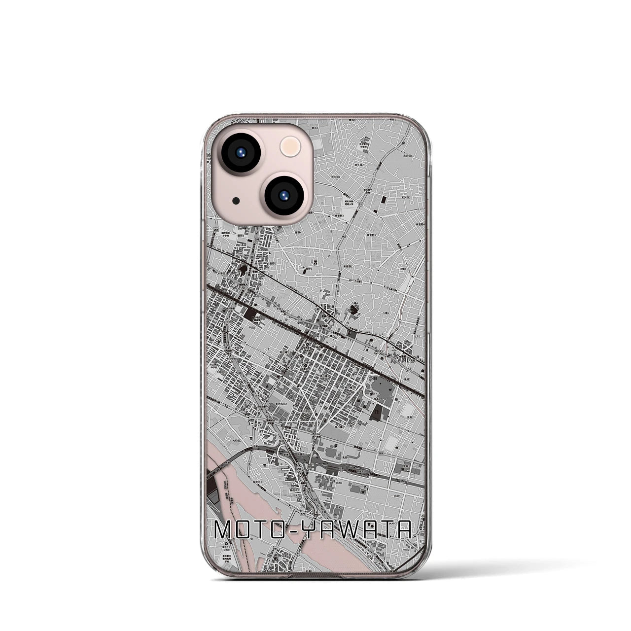 【本八幡(千葉県)】地図柄iPhoneケース(クリアタイプ)