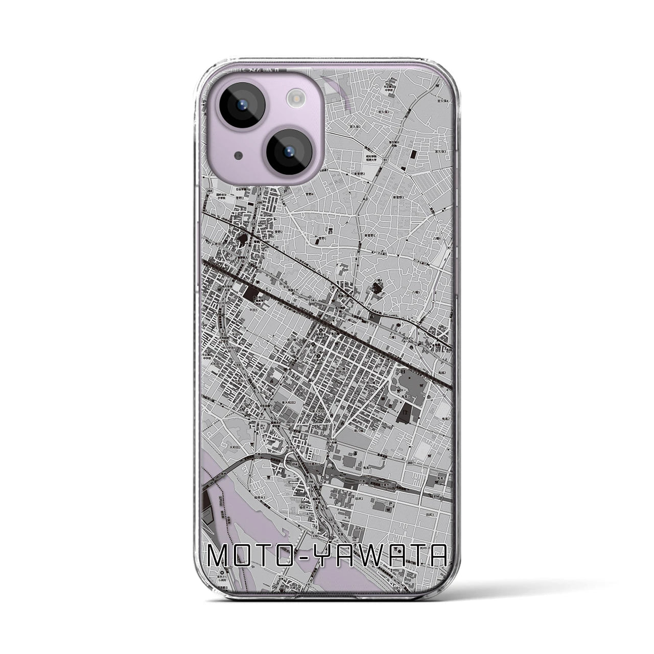 【本八幡(千葉県)】地図柄iPhoneケース(クリアタイプ)