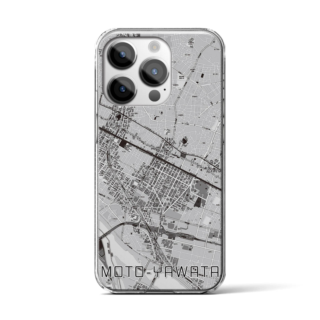 【本八幡(千葉県)】地図柄iPhoneケース(クリアタイプ)