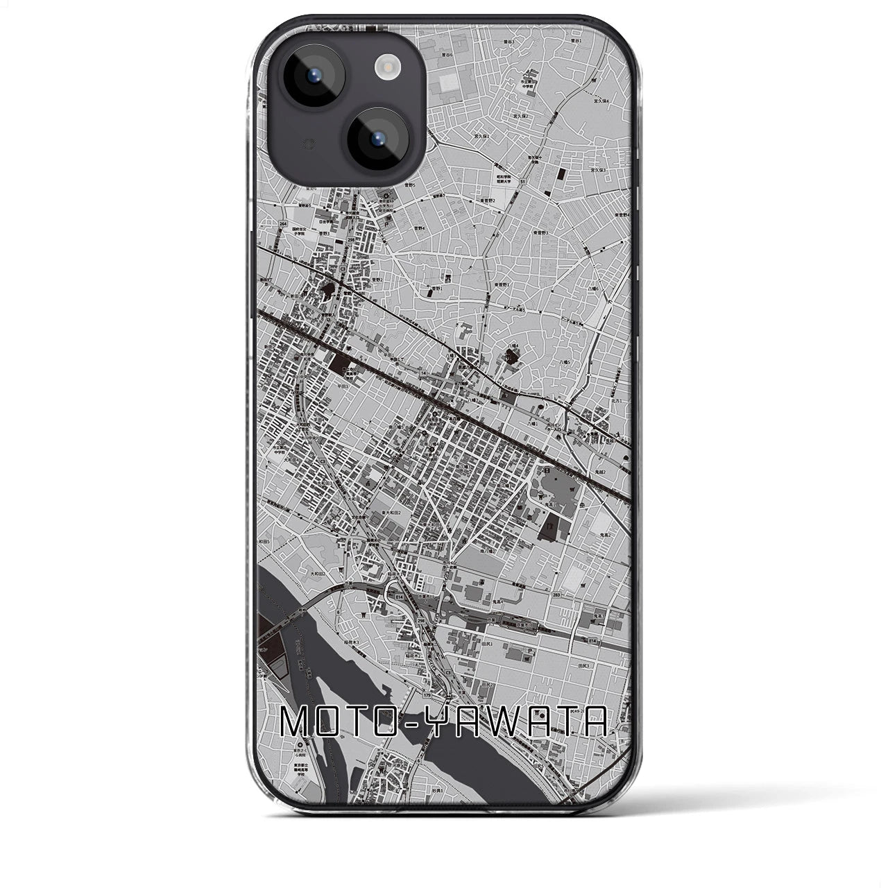 【本八幡(千葉県)】地図柄iPhoneケース(クリアタイプ)