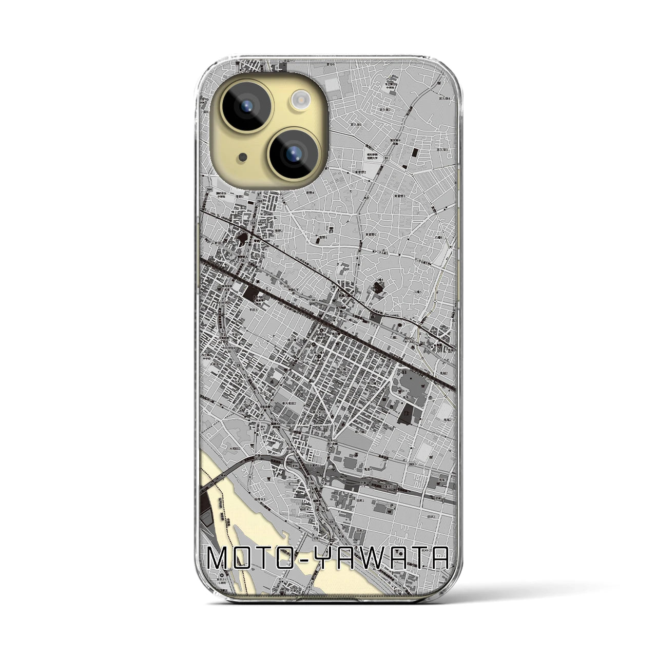 【本八幡(千葉県)】地図柄iPhoneケース(クリアタイプ)