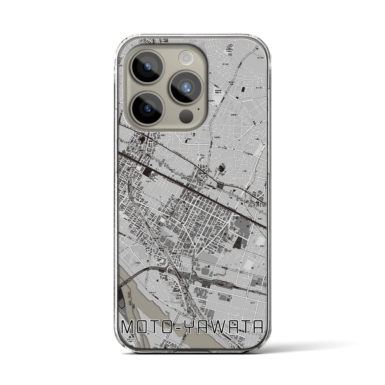 【本八幡(千葉県)】地図柄iPhoneケース(クリアタイプ)