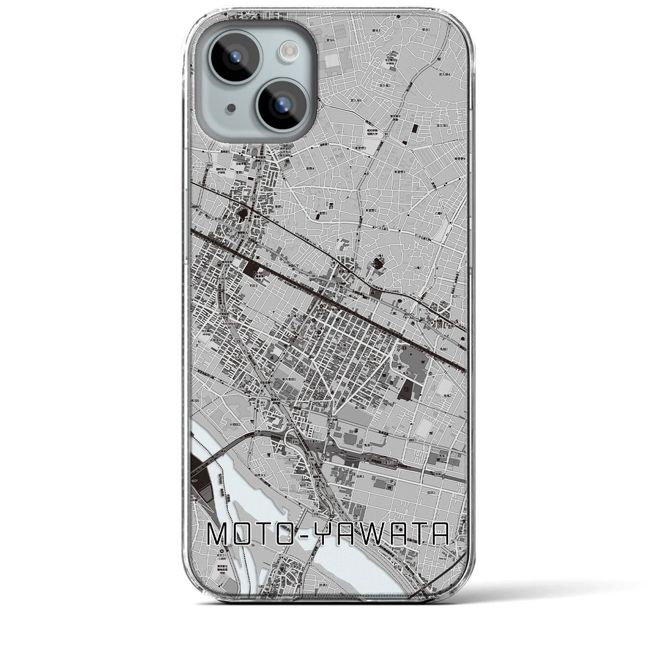 【本八幡(千葉県)】地図柄iPhoneケース(クリアタイプ)