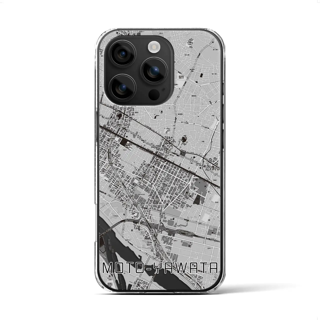 【本八幡(千葉県)】地図柄iPhoneケース(クリアタイプ)