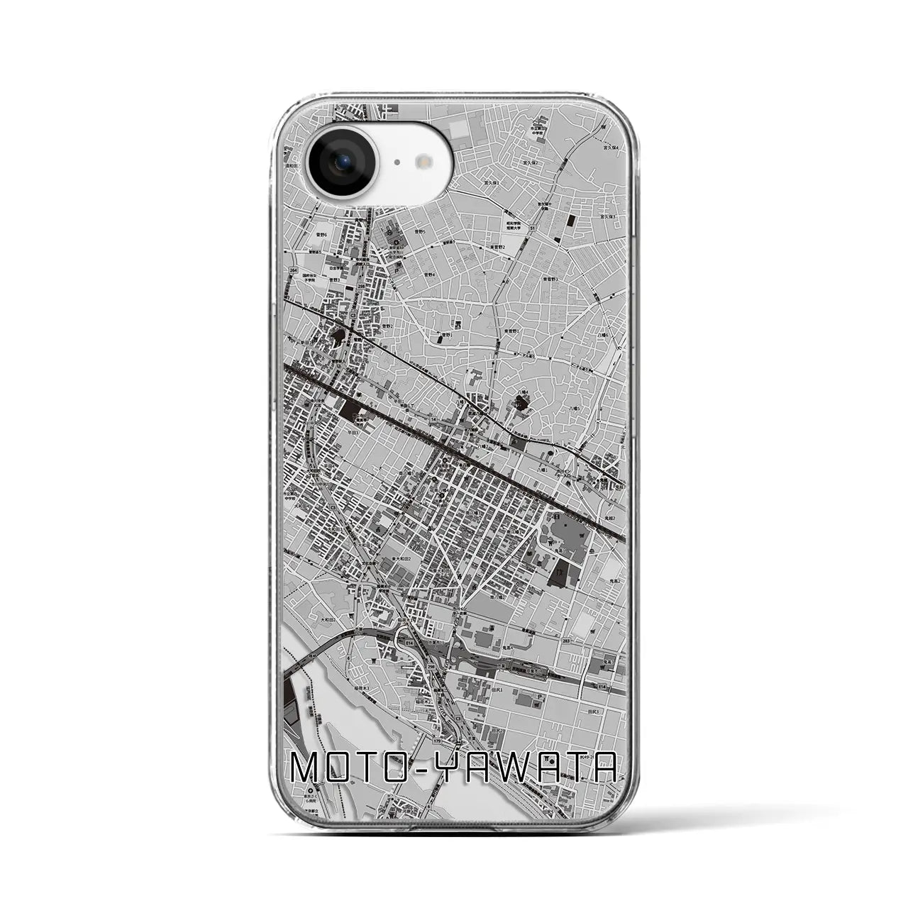 【本八幡(千葉県)】地図柄iPhoneケース(クリアタイプ)