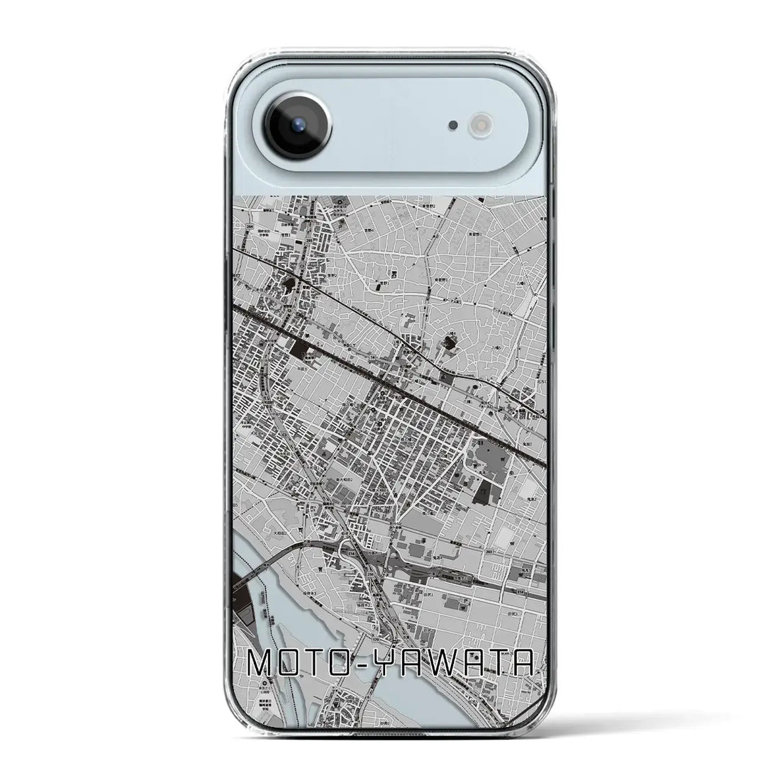 【本八幡(千葉県)】地図柄iPhoneケース(クリアタイプ)モノトーン・iPhone 17 Pro Max 用