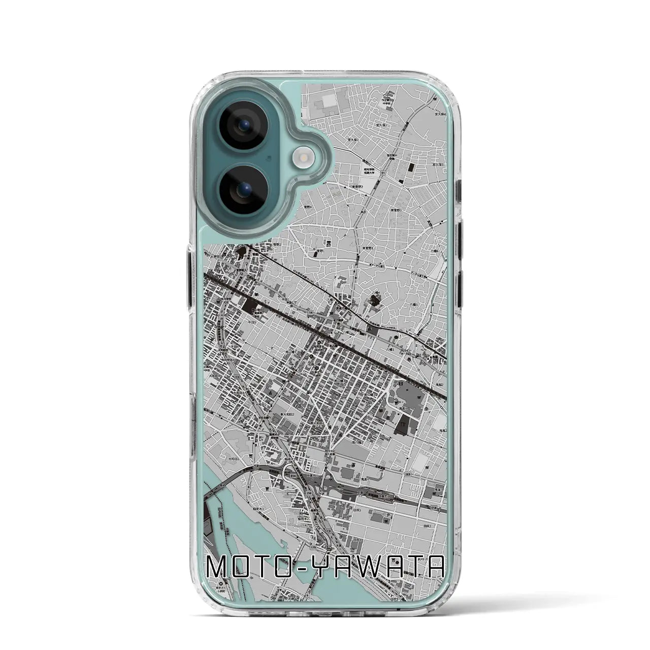 【本八幡(千葉県)】地図柄iPhoneケース(MagSafeタイプ)モノトーン・iPhone 16 Pro 用