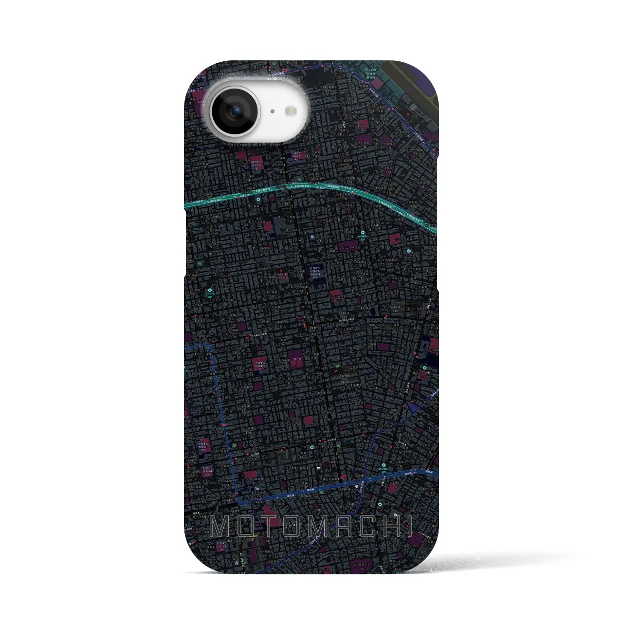 【元町(北海道)】地図柄iPhoneケース(バックカバータイプ)