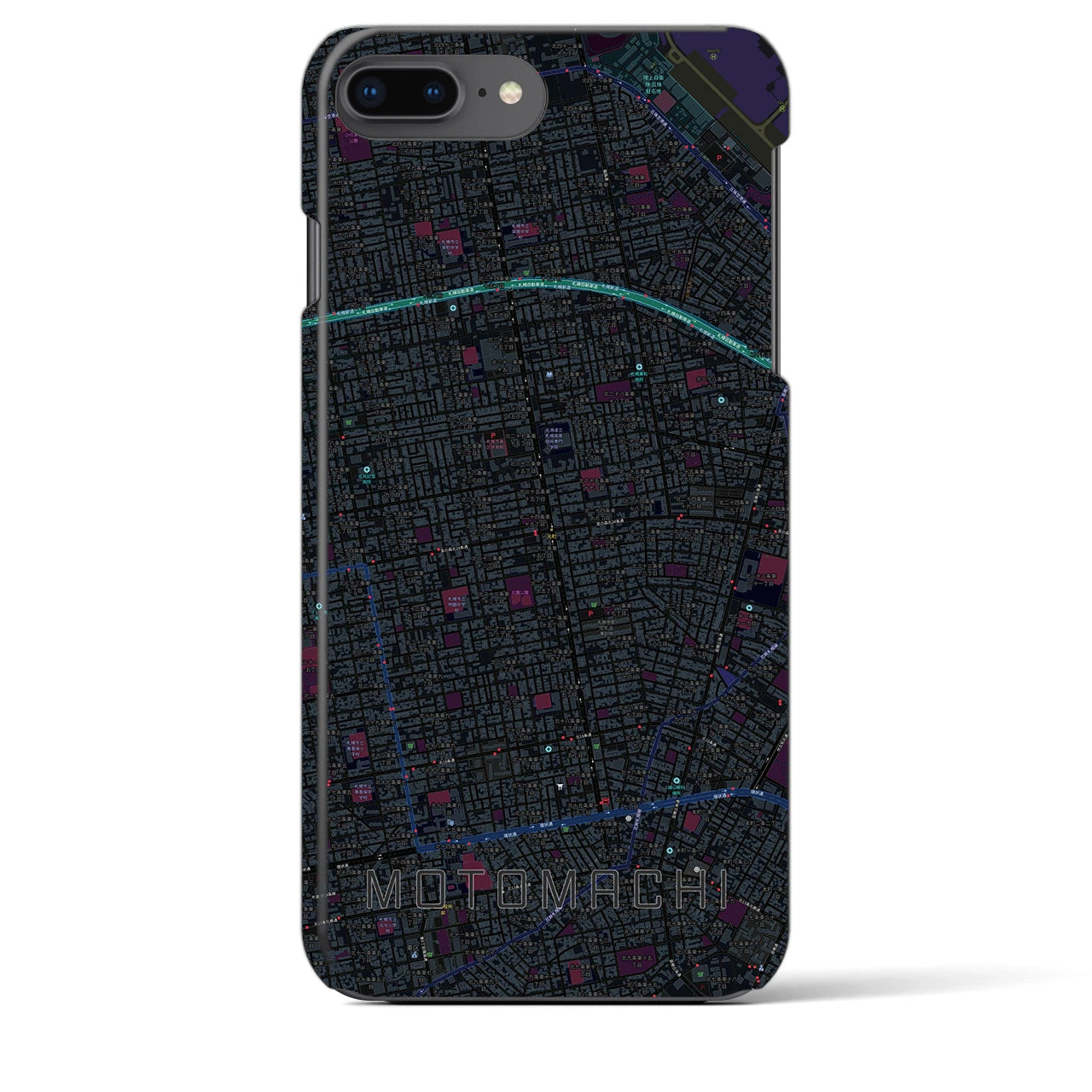 【元町(北海道)】地図柄iPhoneケース(バックカバータイプ)