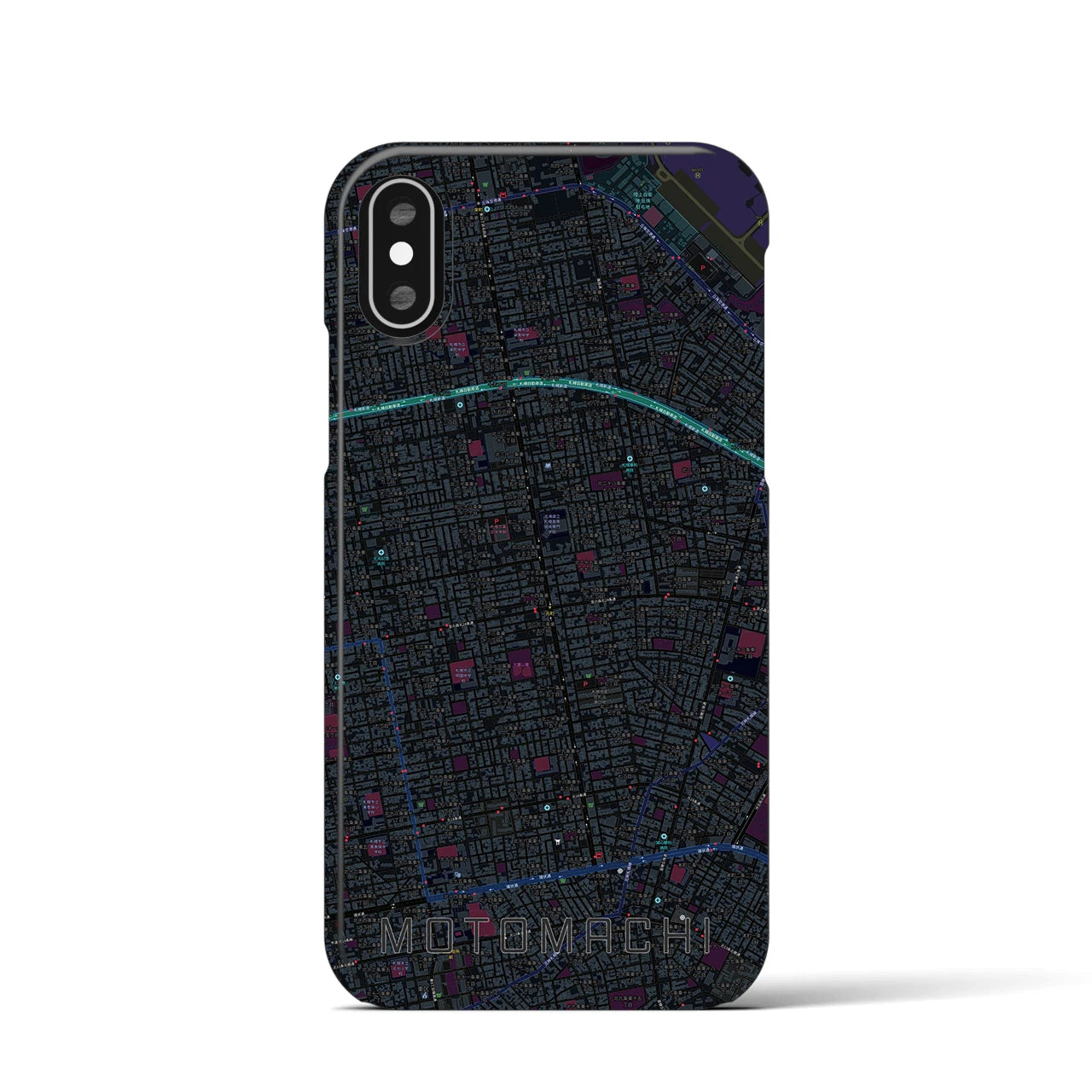 【元町(北海道)】地図柄iPhoneケース(バックカバータイプ)