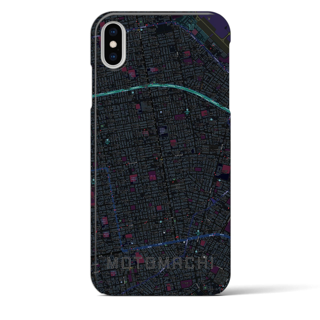 【元町(北海道)】地図柄iPhoneケース(バックカバータイプ)