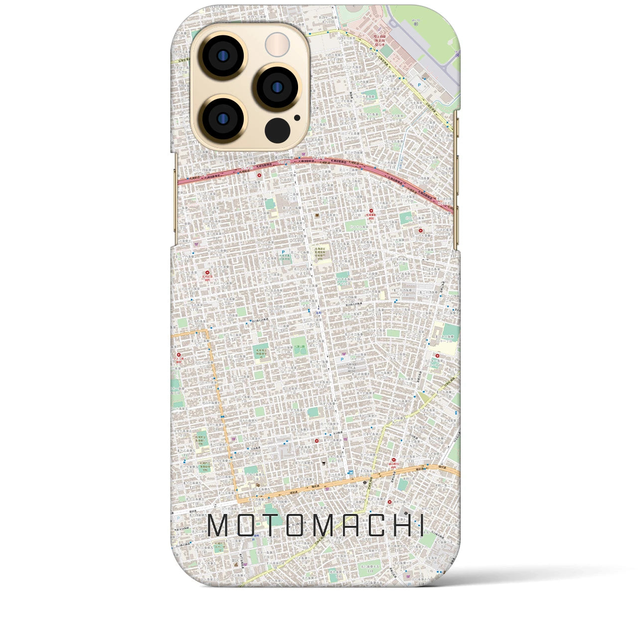 【元町(北海道)】地図柄iPhoneケース(バックカバータイプ)