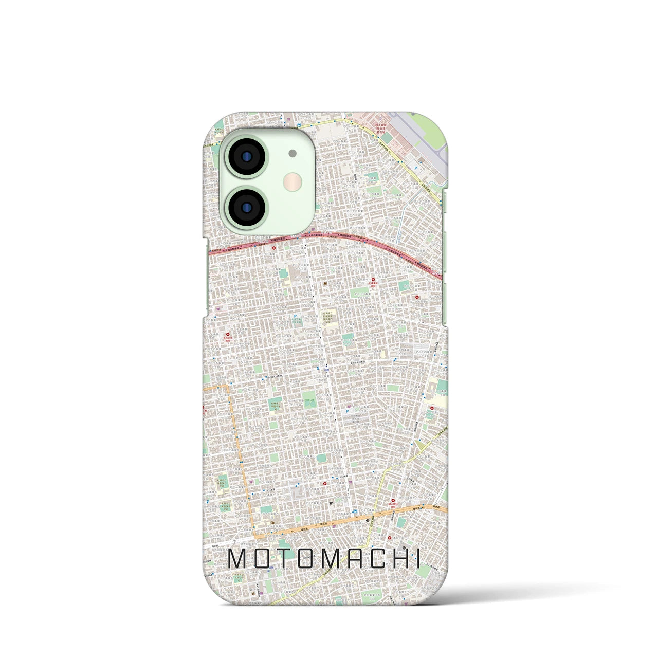 【元町(北海道)】地図柄iPhoneケース(バックカバータイプ)