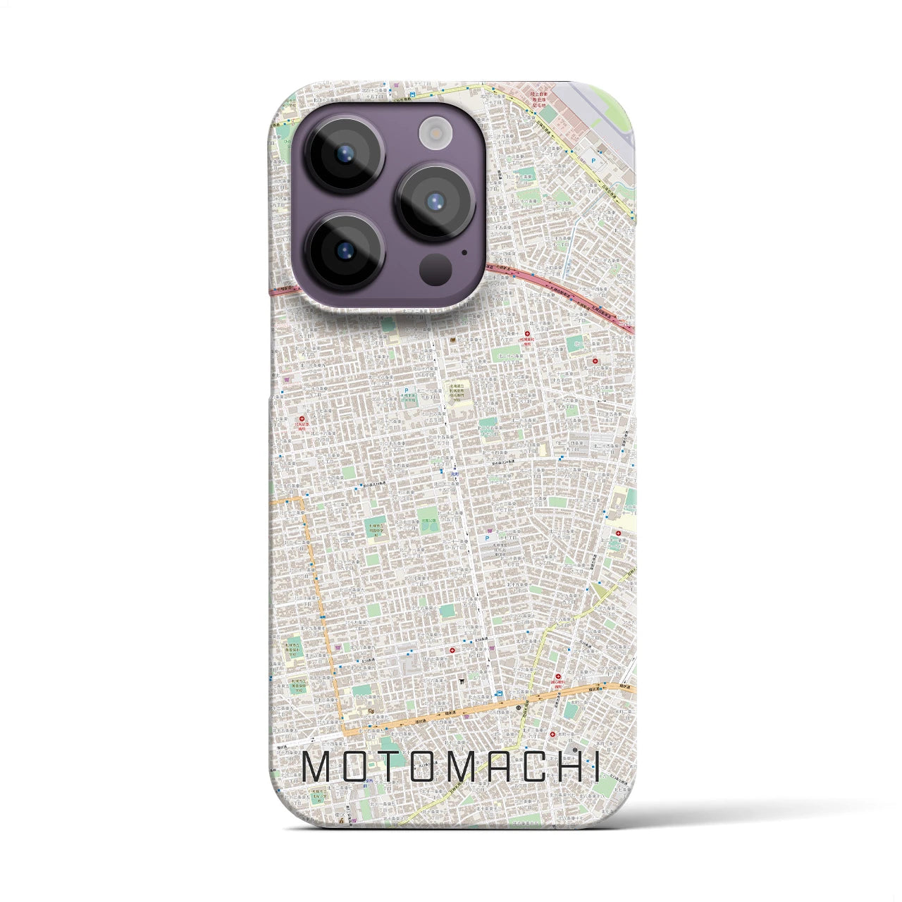 【元町(北海道)】地図柄iPhoneケース(バックカバータイプ)