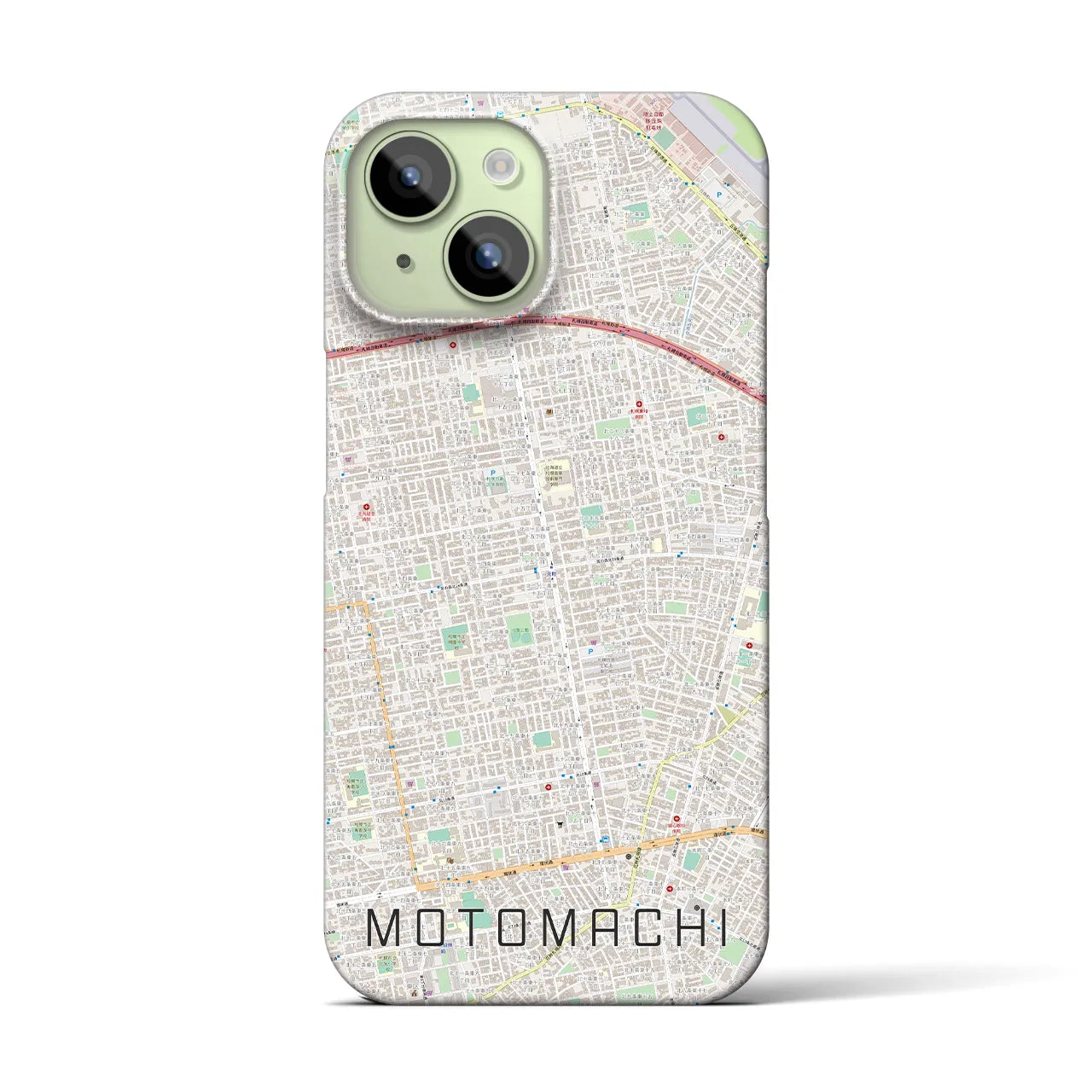 【元町(北海道)】地図柄iPhoneケース(バックカバータイプ)