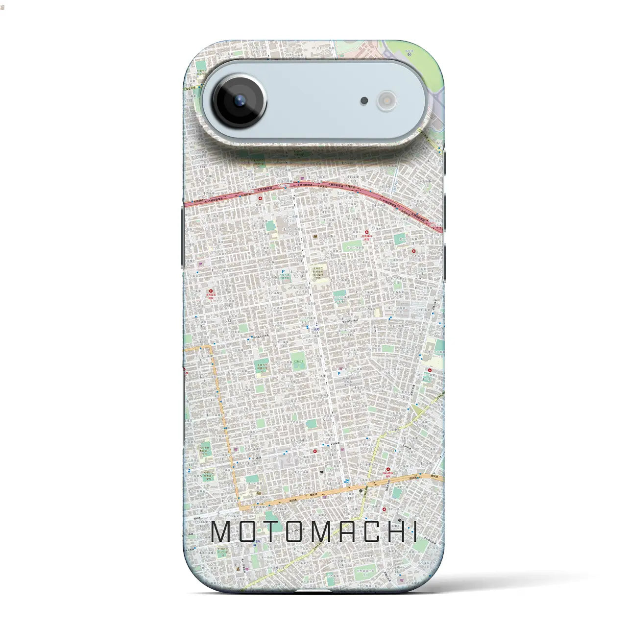 【元町(北海道)】地図柄iPhoneケース(バックカバータイプ)ブラック・iPhone 17 Pro Max 用