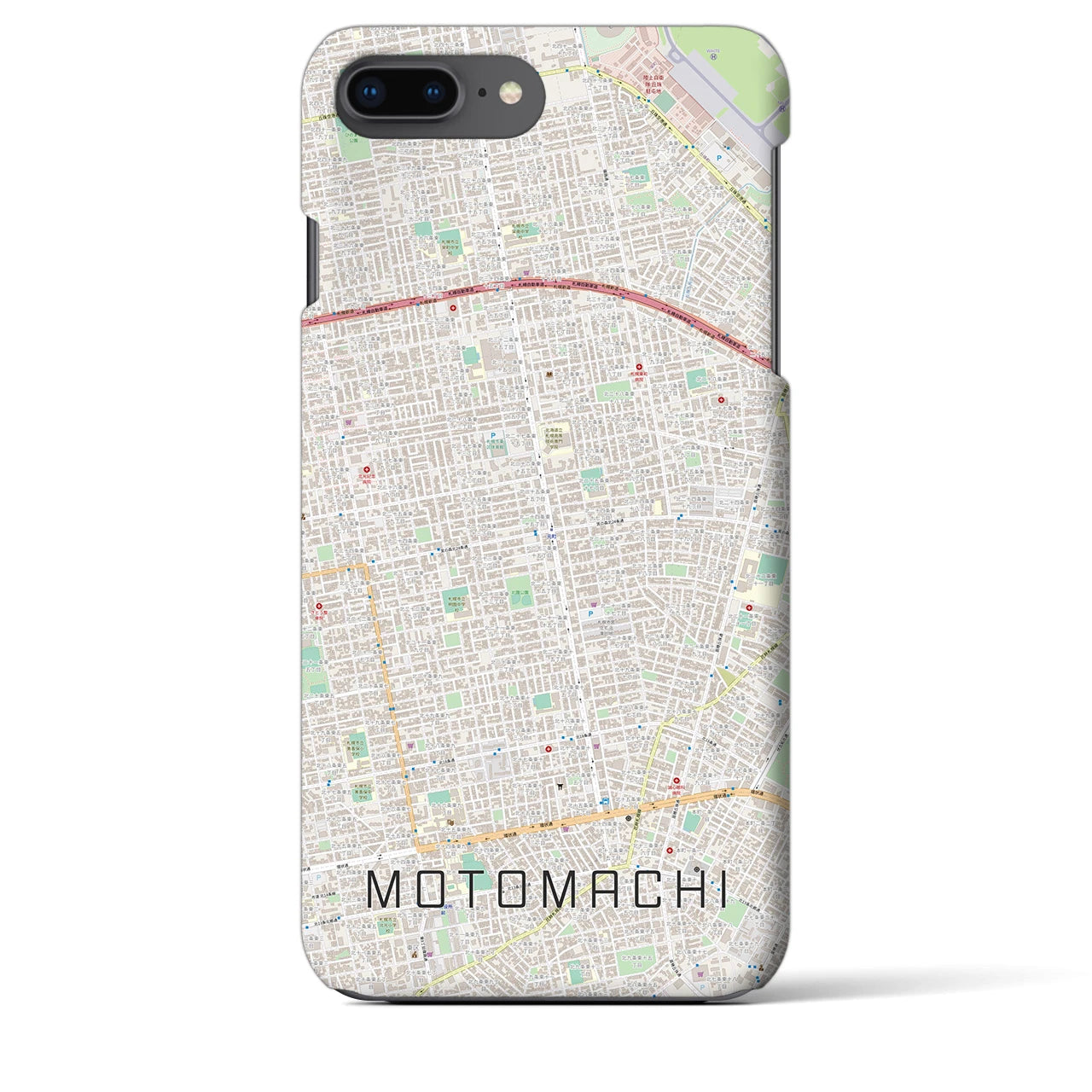 【元町(北海道)】地図柄iPhoneケース(バックカバータイプ)