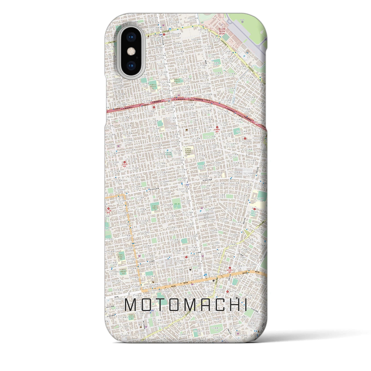 【元町(北海道)】地図柄iPhoneケース(バックカバータイプ)