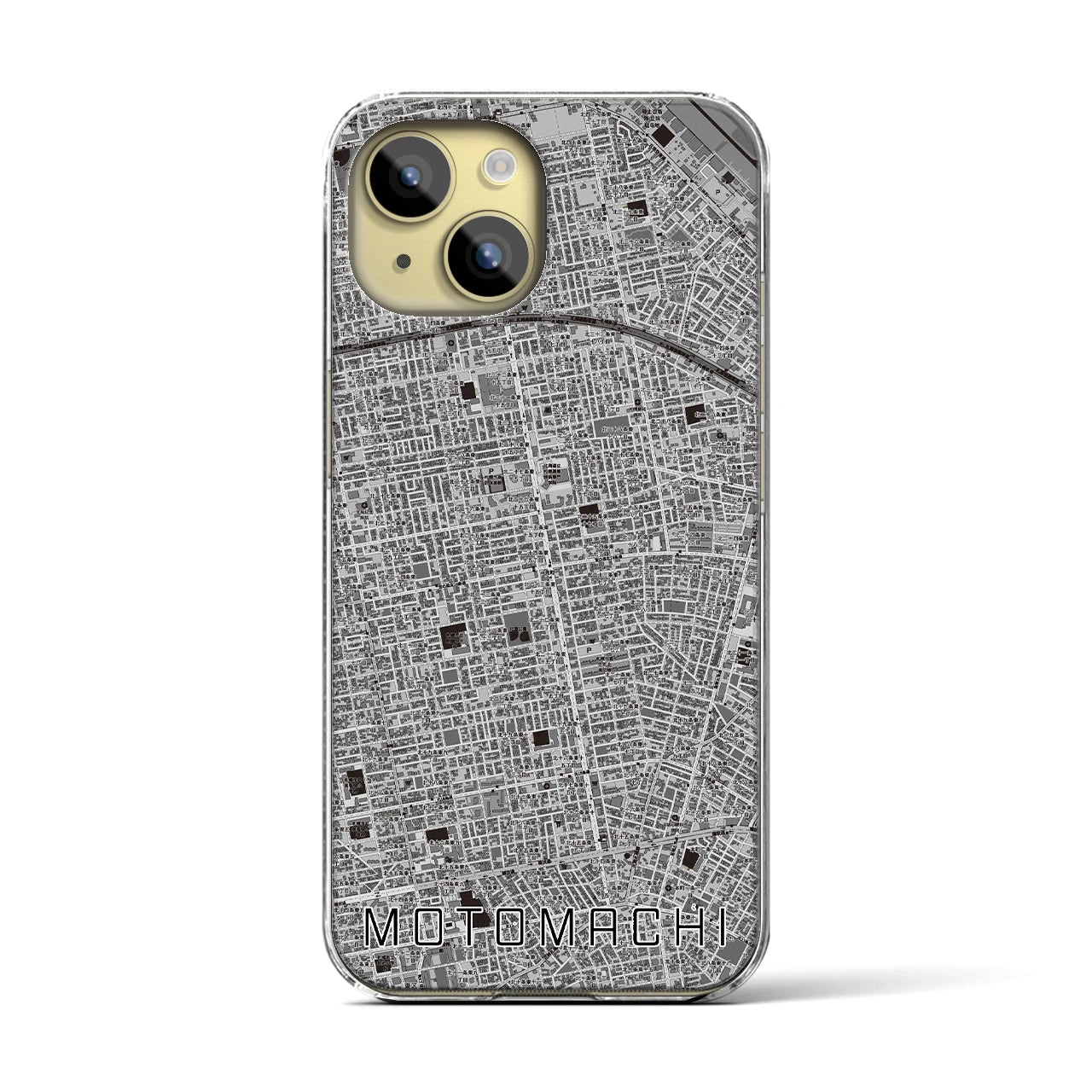 【元町(北海道)】地図柄iPhoneケース(クリアタイプ)