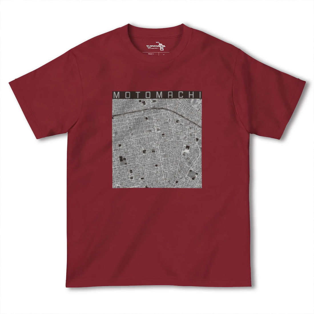 【元町(北海道)(北海道)】地図柄ヘビーウェイトTシャツ