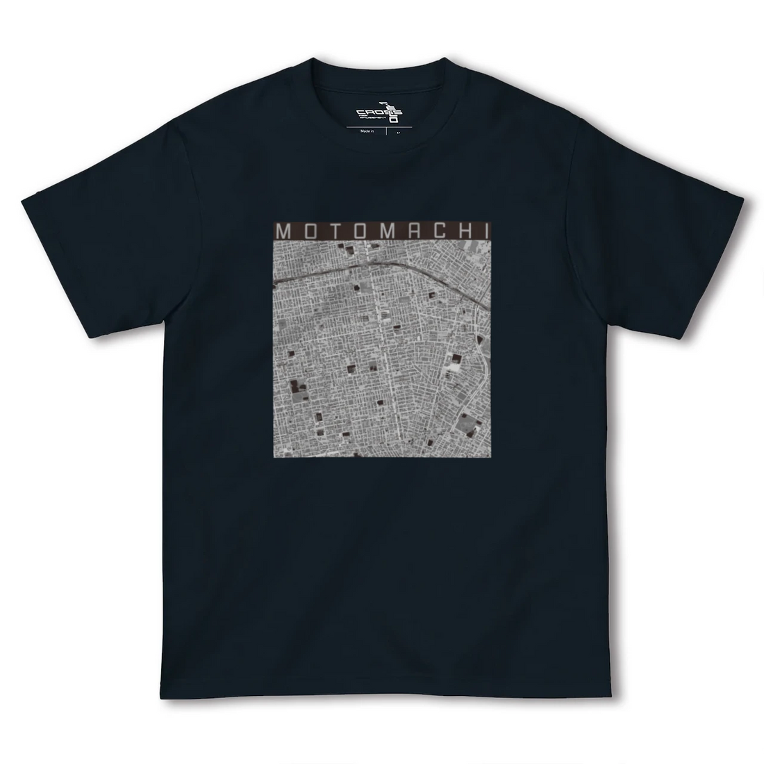 【元町(北海道)(北海道)】地図柄ヘビーウェイトTシャツ