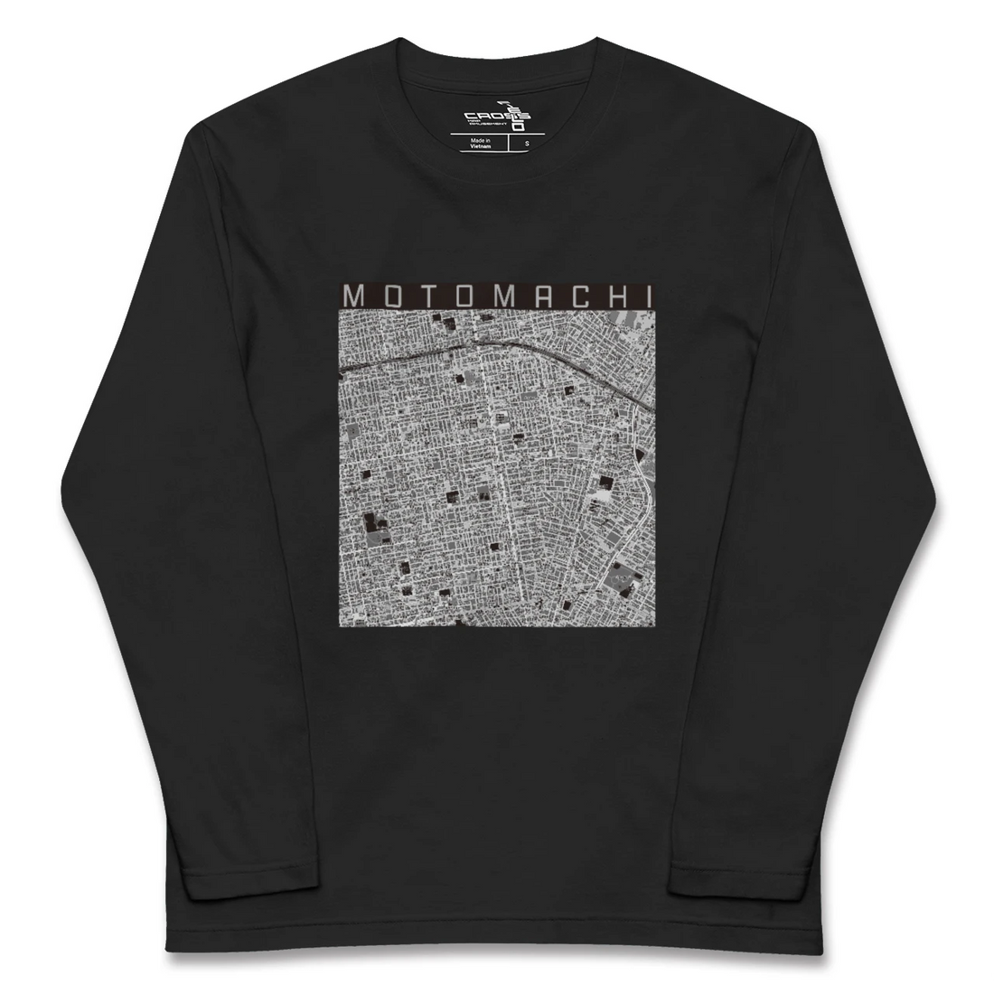 【元町(北海道)(北海道)】地図柄ロングスリーブTシャツ