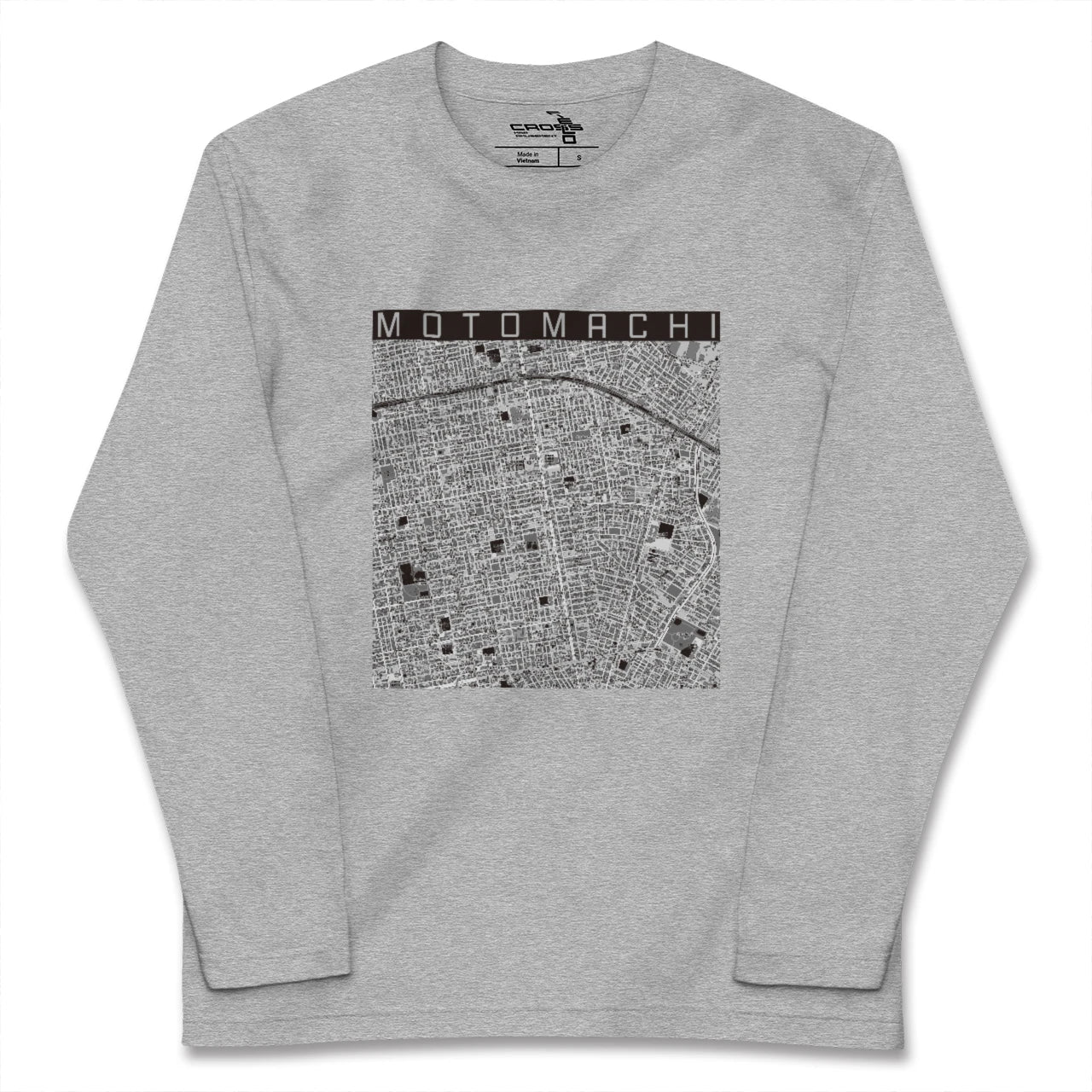 【元町(北海道)(北海道)】地図柄ロングスリーブTシャツ