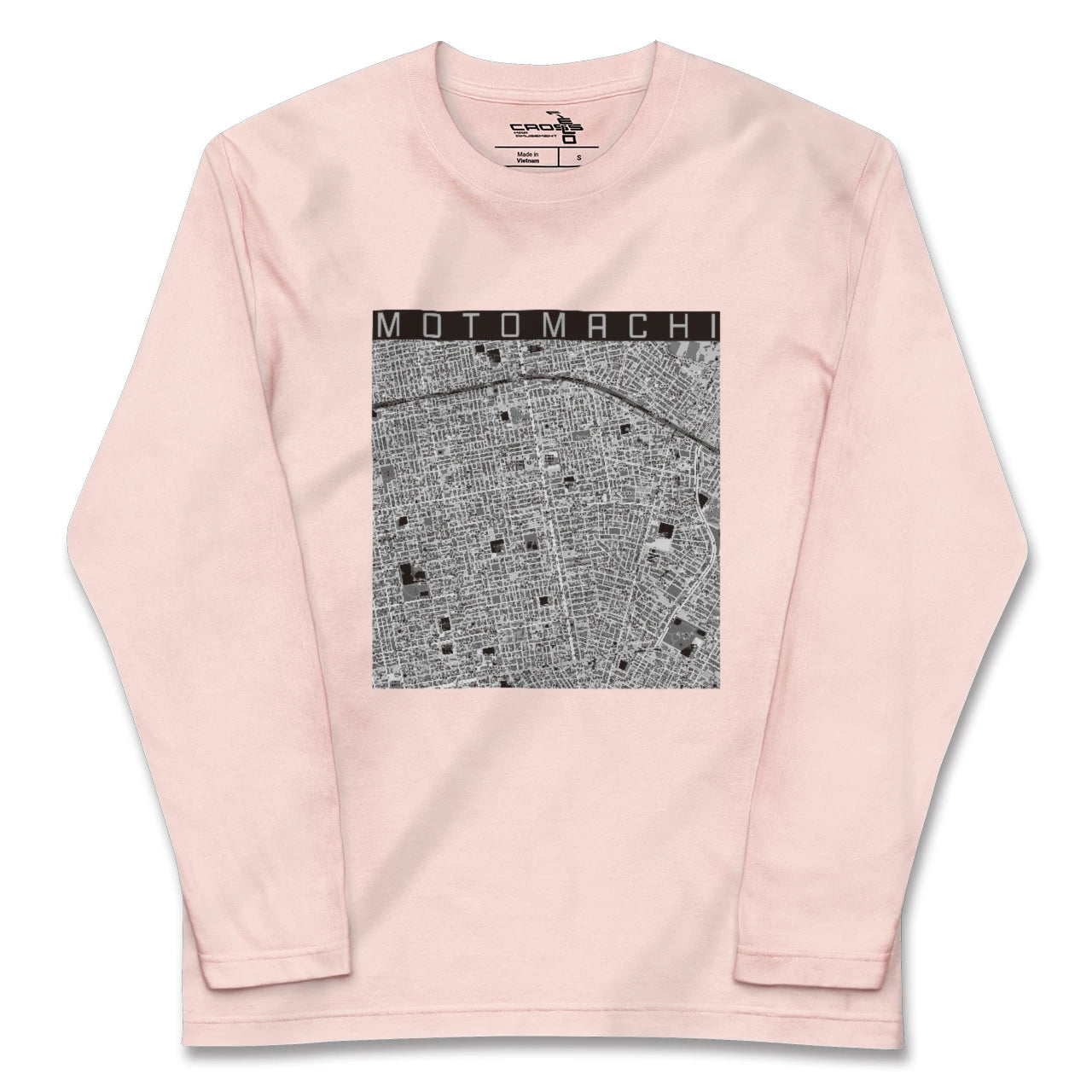 【元町(北海道)(北海道)】地図柄ロングスリーブTシャツ