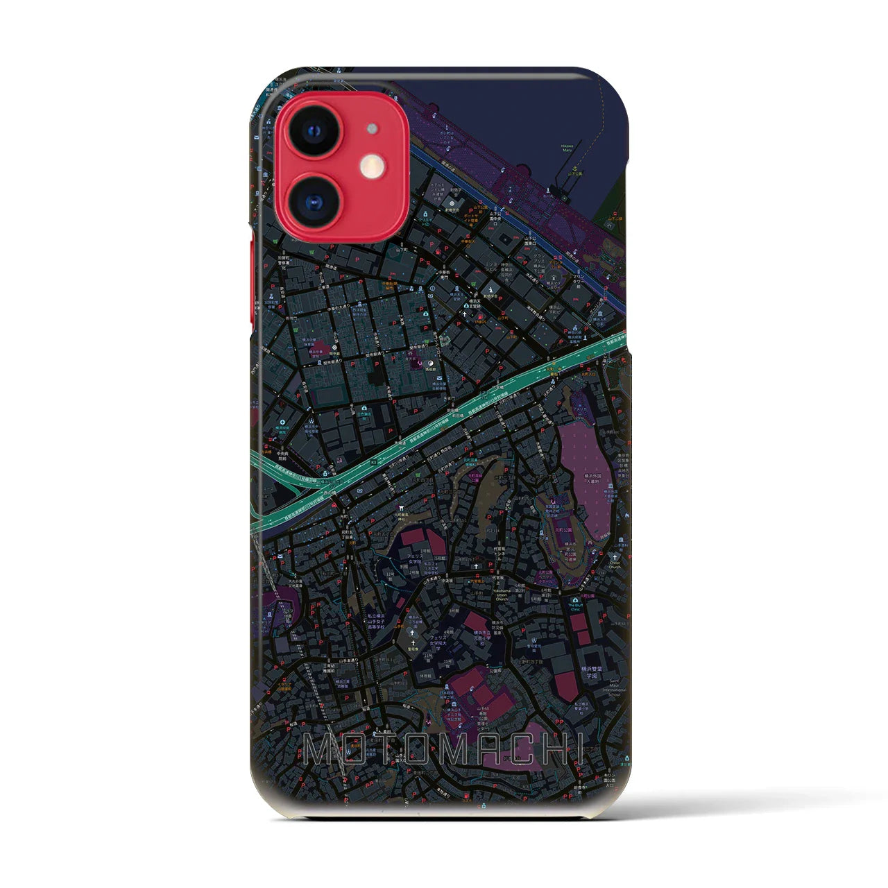 【元町(神奈川県)】地図柄iPhoneケース(バックカバータイプ)