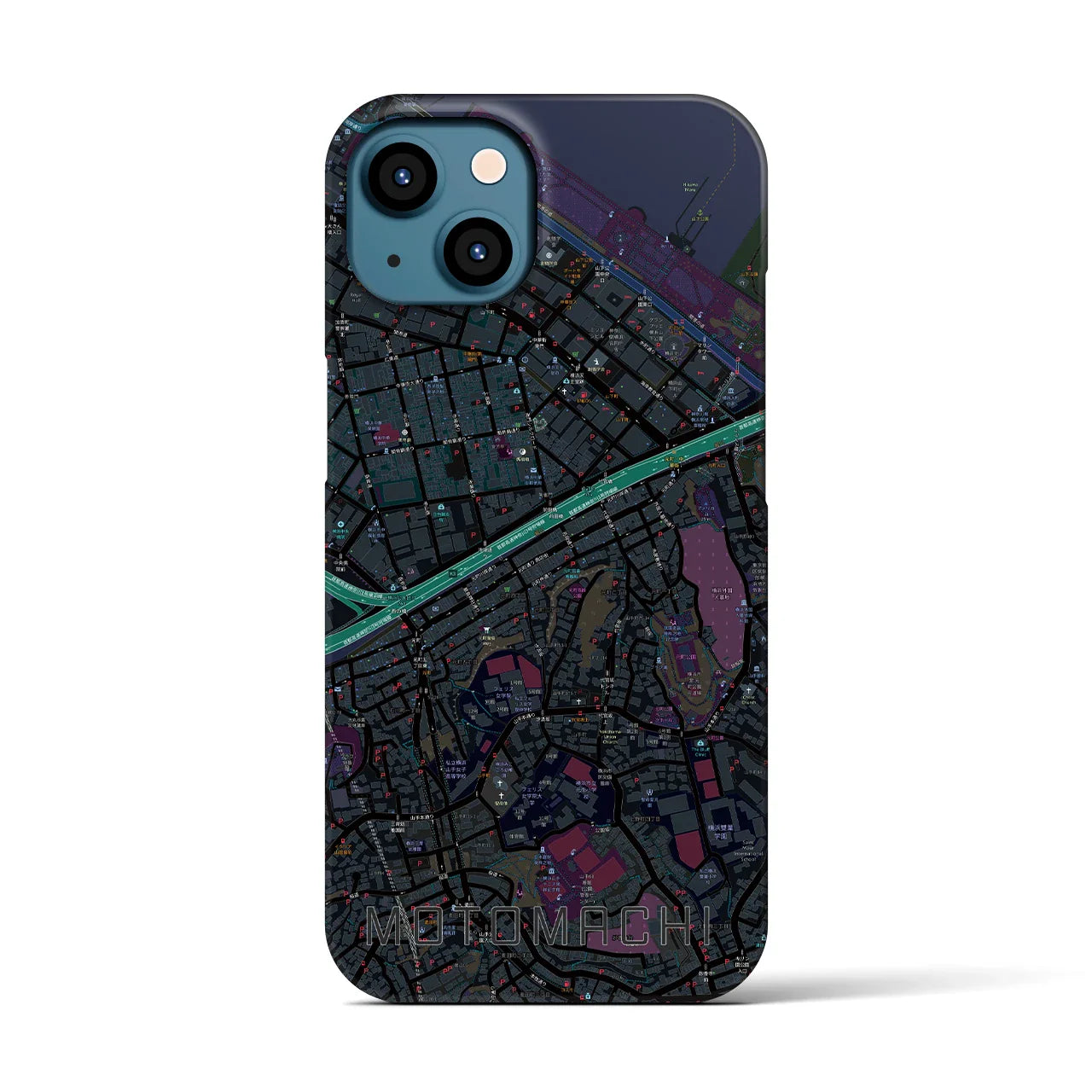 【元町(神奈川県)】地図柄iPhoneケース(バックカバータイプ)
