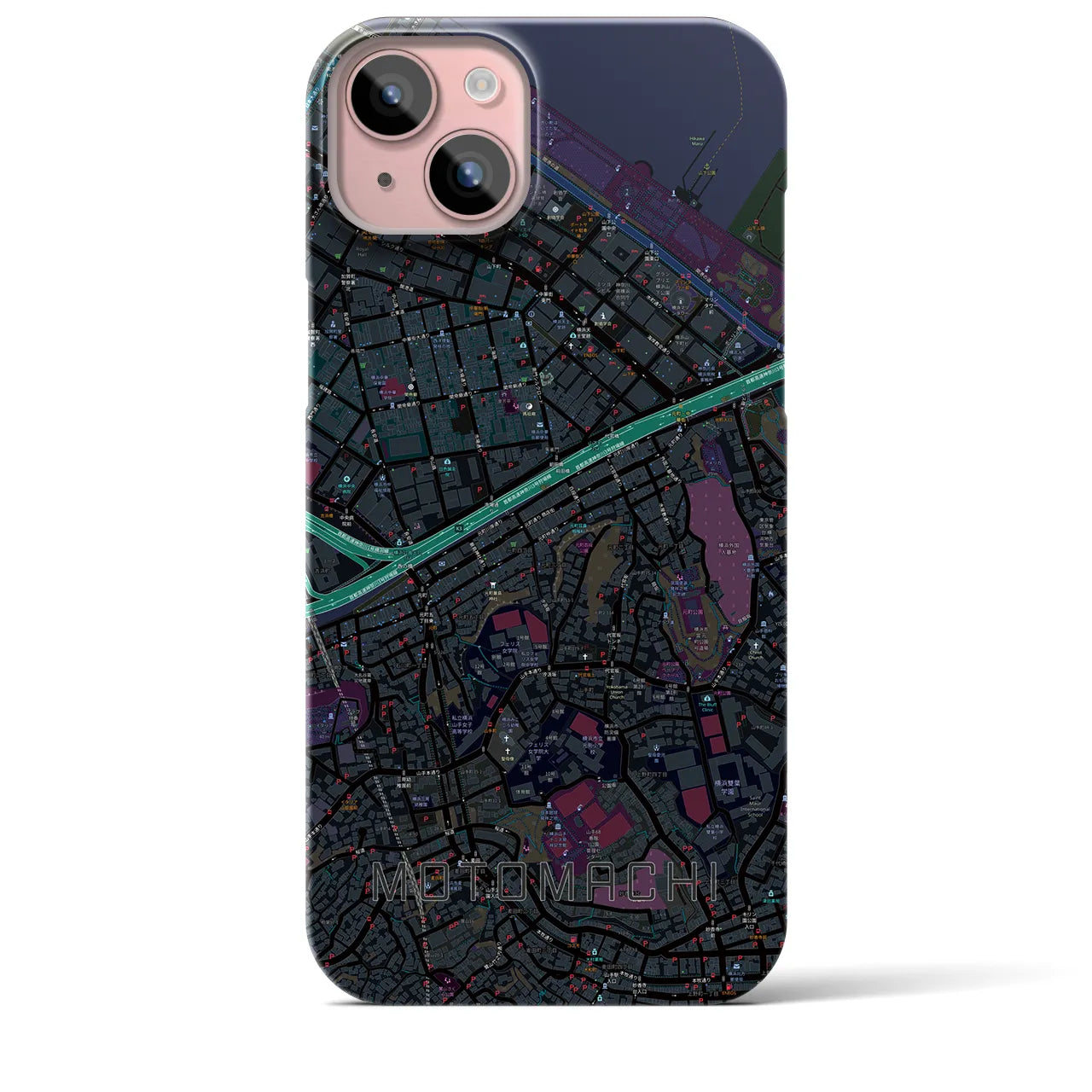 【元町(神奈川県)】地図柄iPhoneケース(バックカバータイプ)
