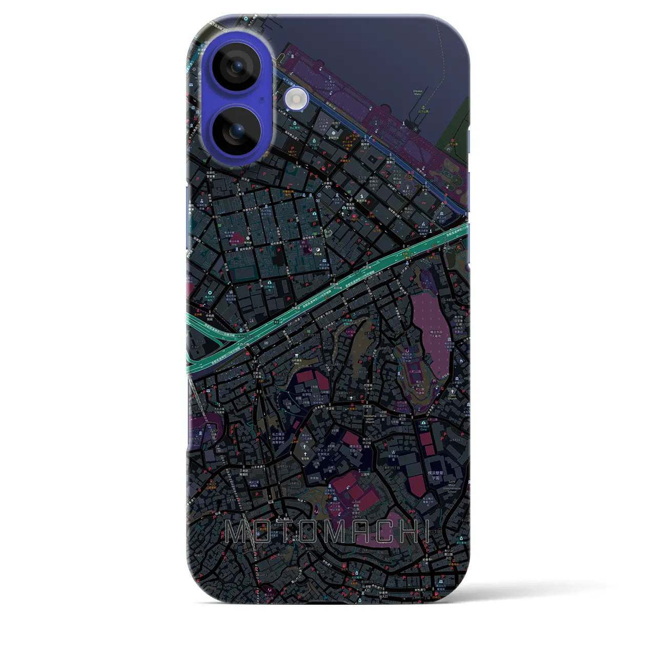 【元町(神奈川県)】地図柄iPhoneケース(バックカバータイプ)