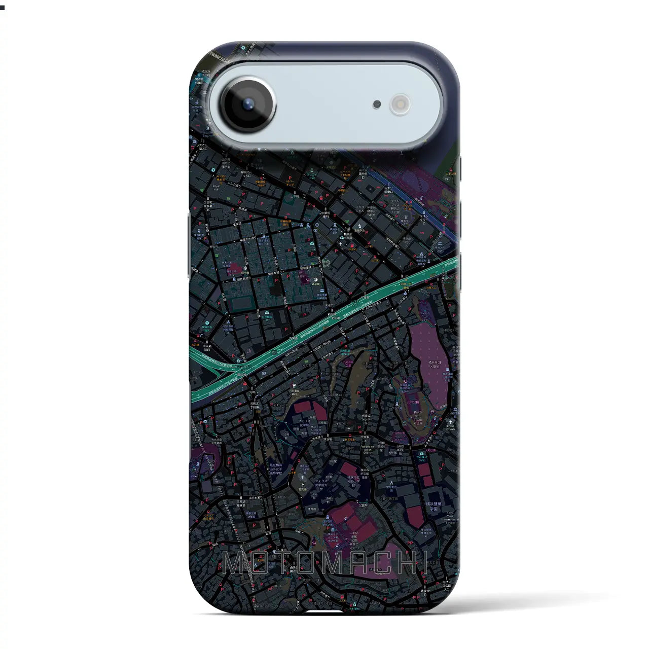 【元町(神奈川県)】地図柄iPhoneケース(バックカバータイプ)