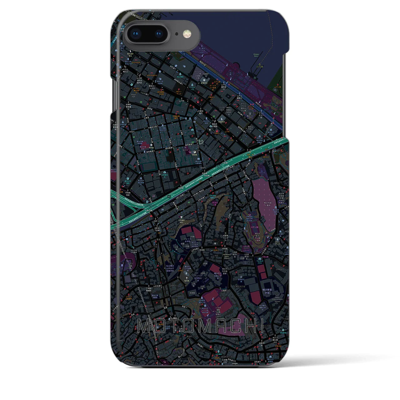 【元町(神奈川県)】地図柄iPhoneケース(バックカバータイプ)