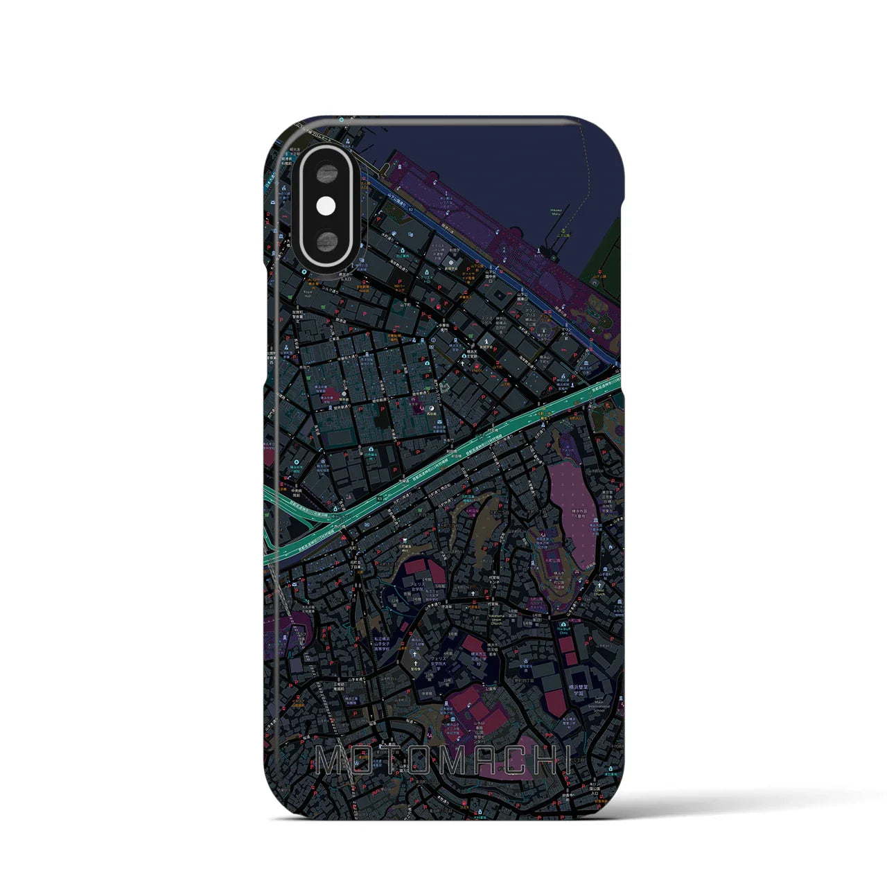 【元町(神奈川県)】地図柄iPhoneケース(バックカバータイプ)