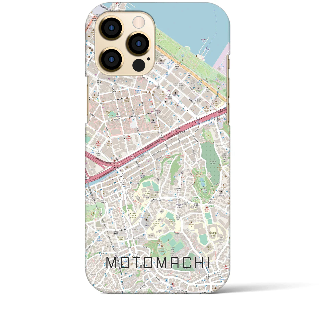 【元町(神奈川県)】地図柄iPhoneケース(バックカバータイプ)