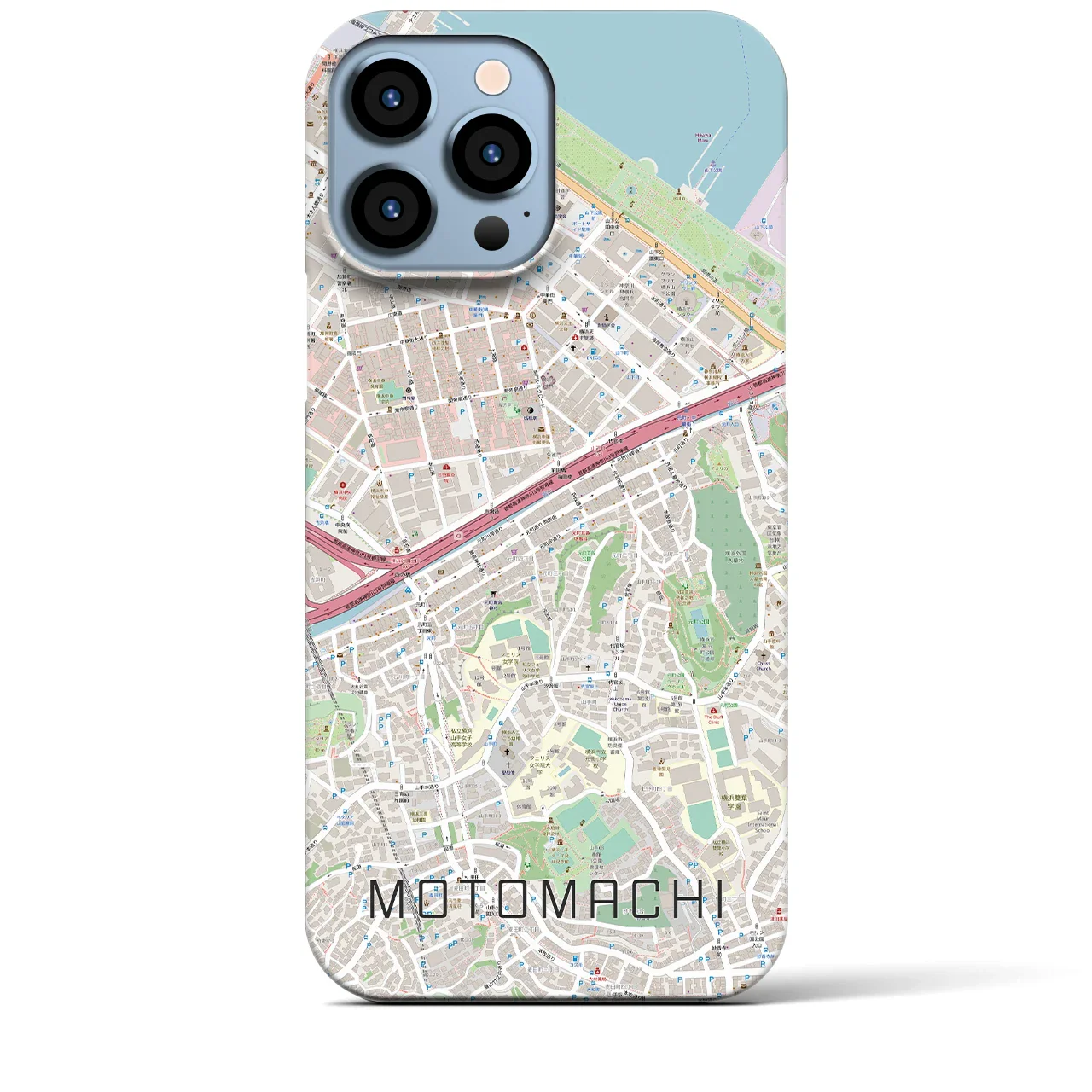 【元町(神奈川県)】地図柄iPhoneケース(バックカバータイプ)