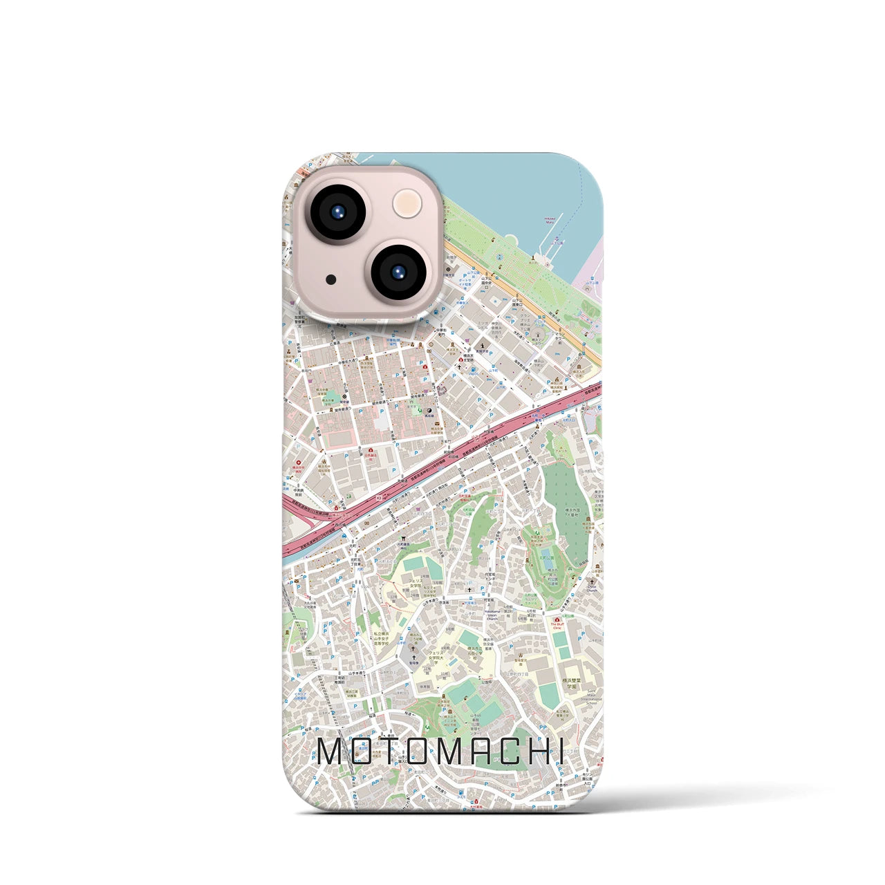 【元町(神奈川県)】地図柄iPhoneケース(バックカバータイプ)