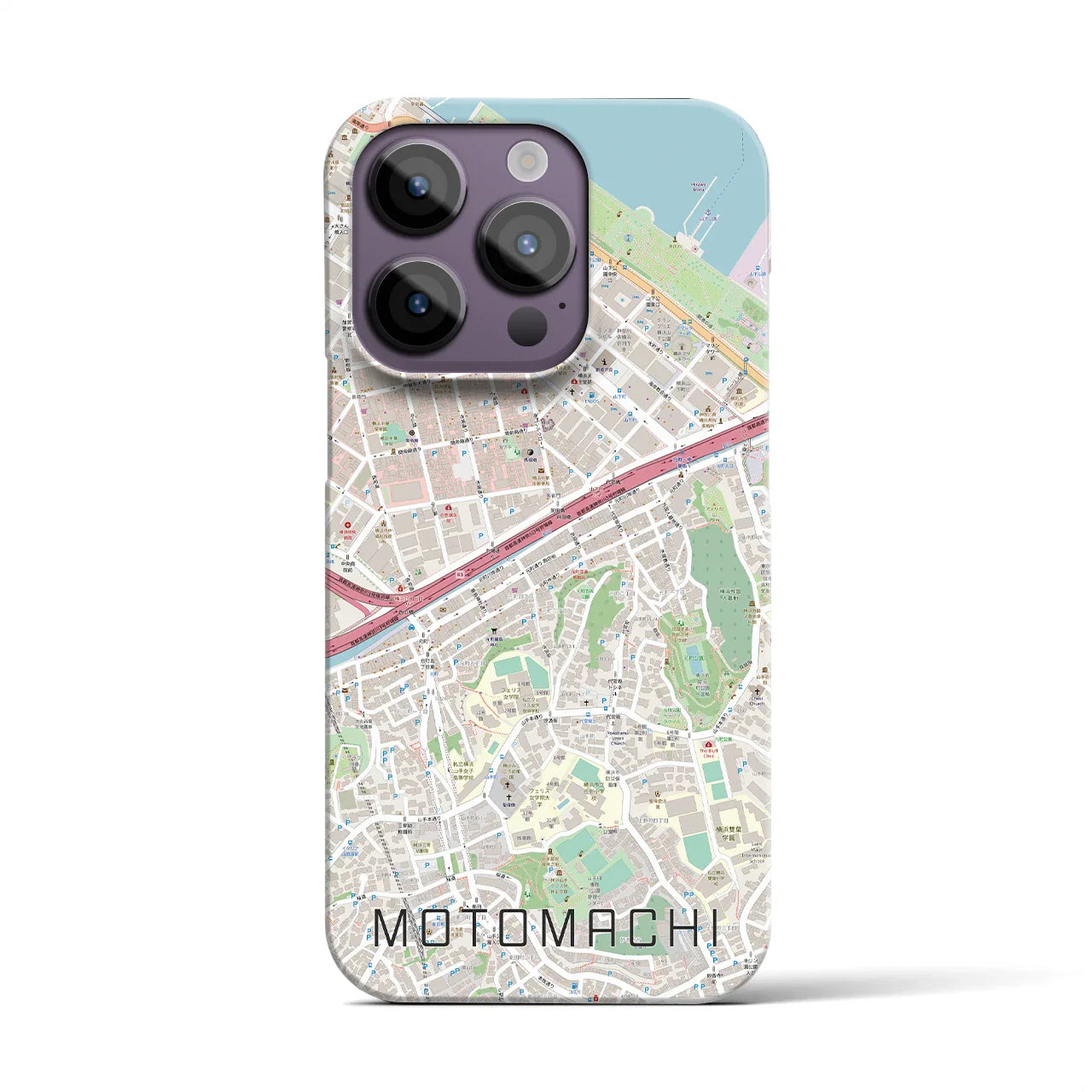 【元町(神奈川県)】地図柄iPhoneケース(バックカバータイプ)