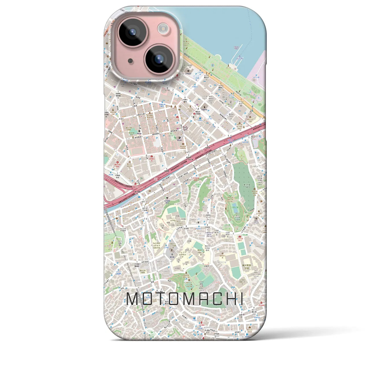 【元町(神奈川県)】地図柄iPhoneケース(バックカバータイプ)