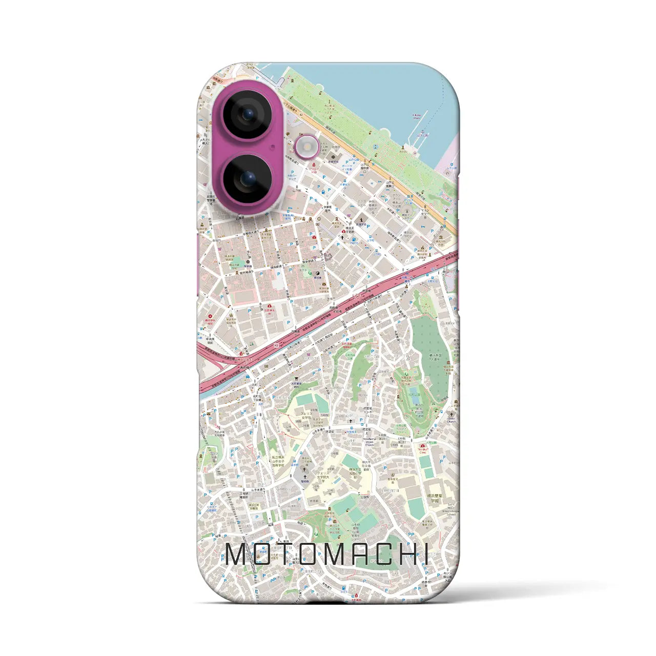 【元町(神奈川県)】地図柄iPhoneケース(バックカバータイプ)