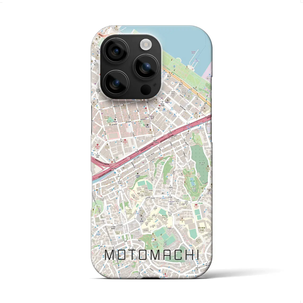 【元町(神奈川県)】地図柄iPhoneケース(バックカバータイプ)