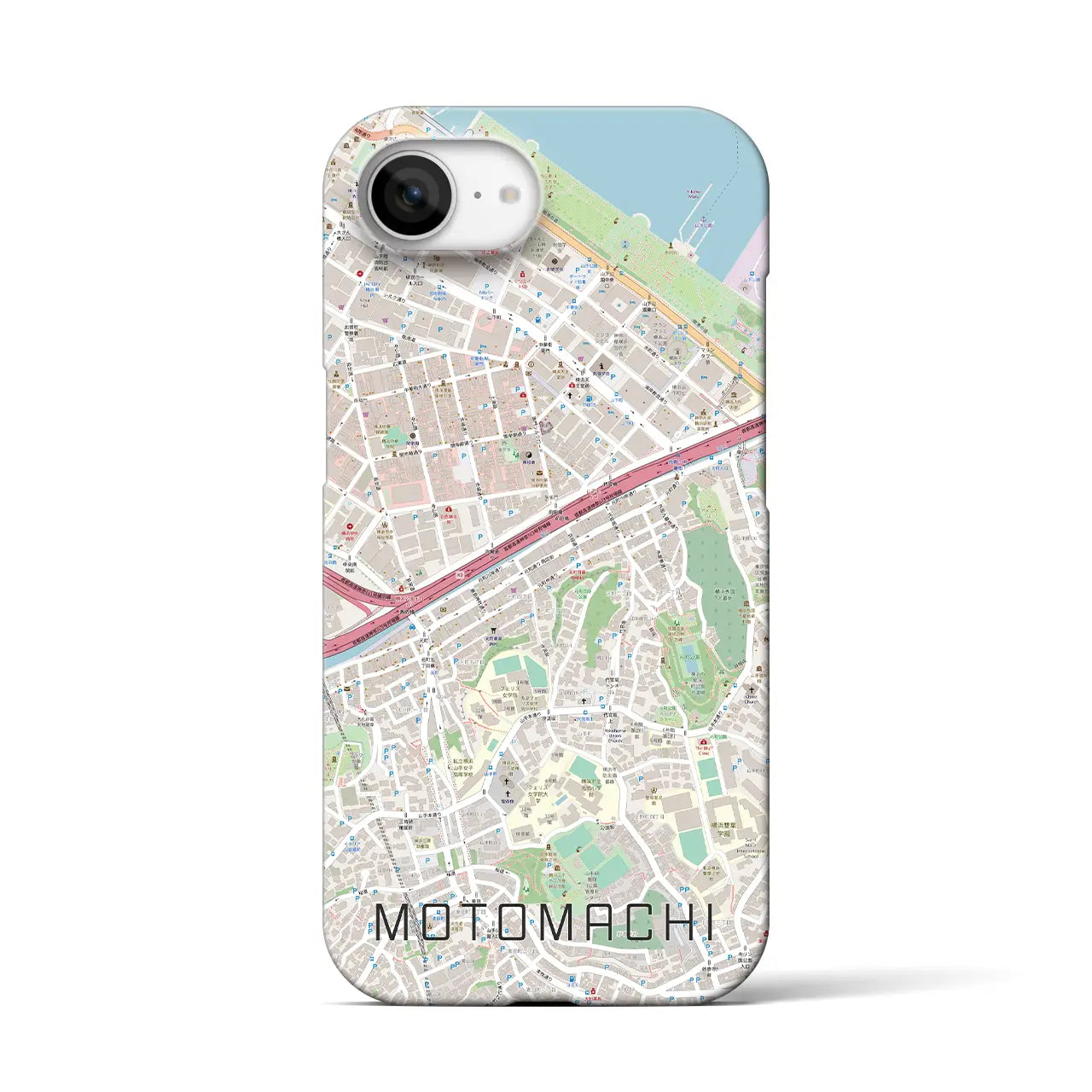 【元町(神奈川県)】地図柄iPhoneケース(バックカバータイプ)