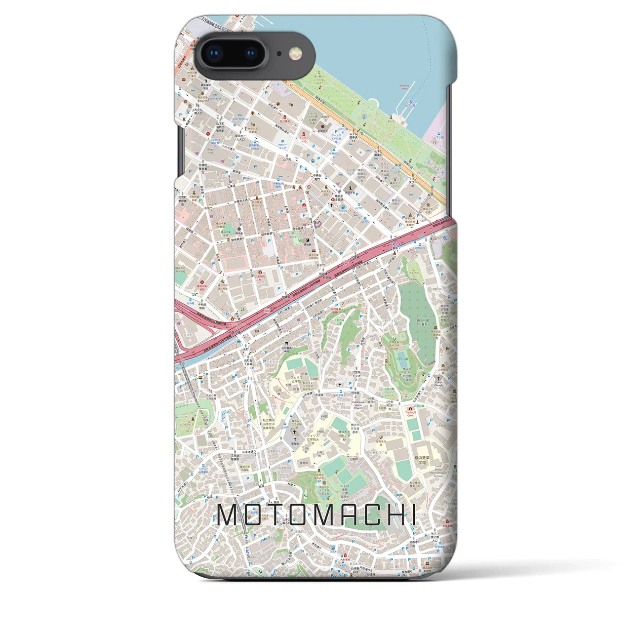 【元町(神奈川県)】地図柄iPhoneケース(バックカバータイプ)