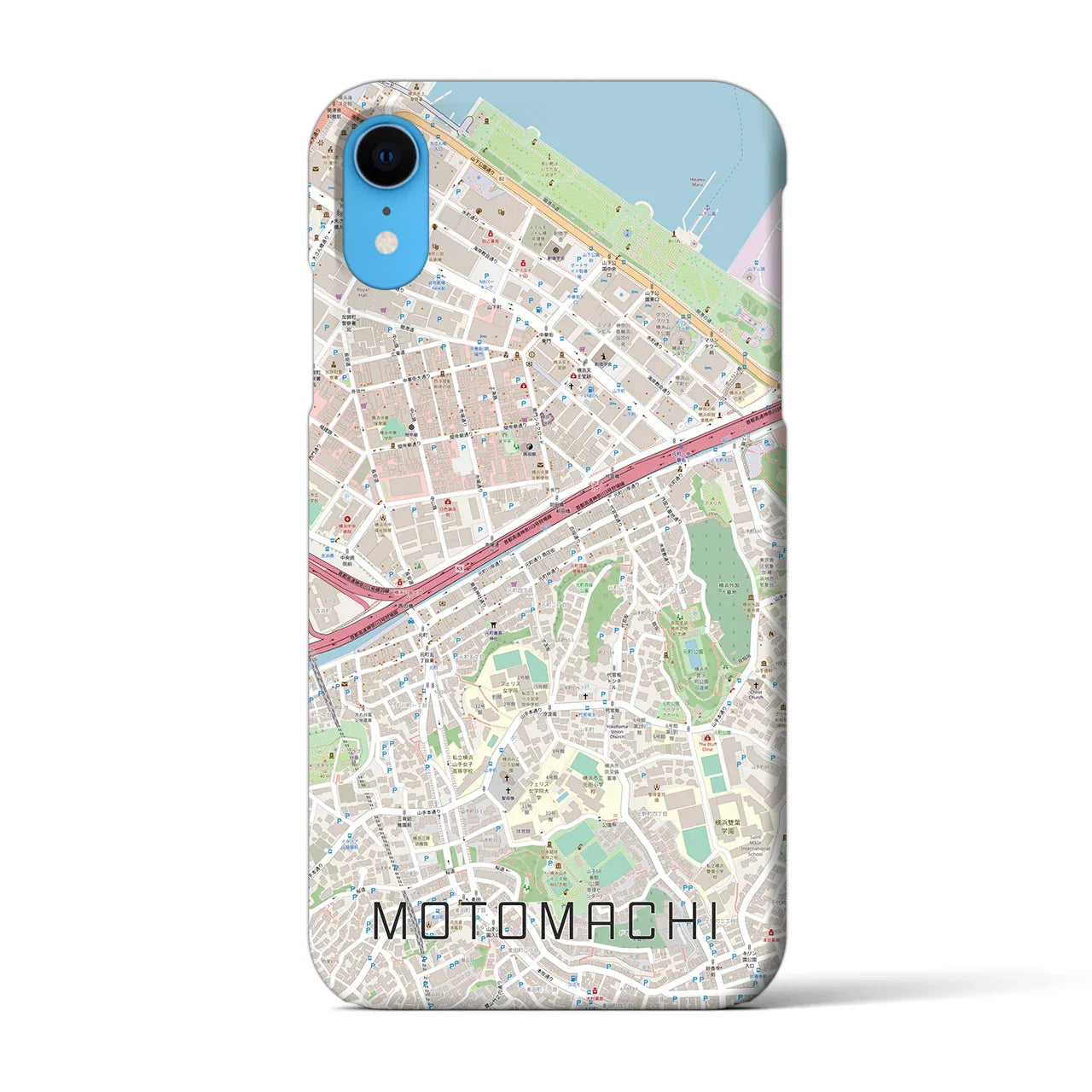 【元町(神奈川県)】地図柄iPhoneケース(バックカバータイプ)