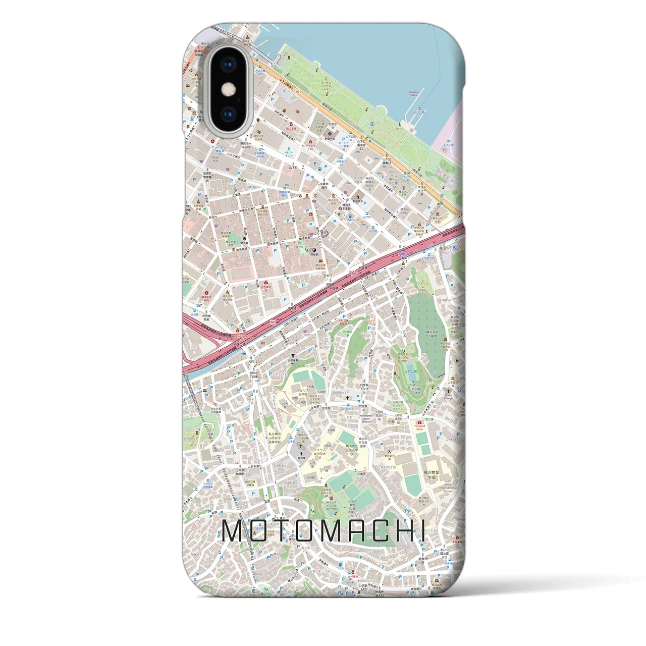 【元町(神奈川県)】地図柄iPhoneケース(バックカバータイプ)