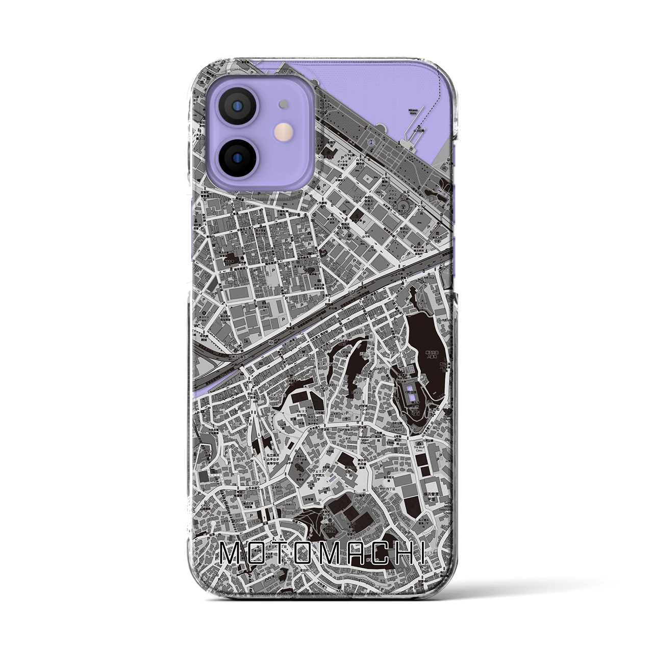 【元町(神奈川県)】地図柄iPhoneケース(クリアタイプ)