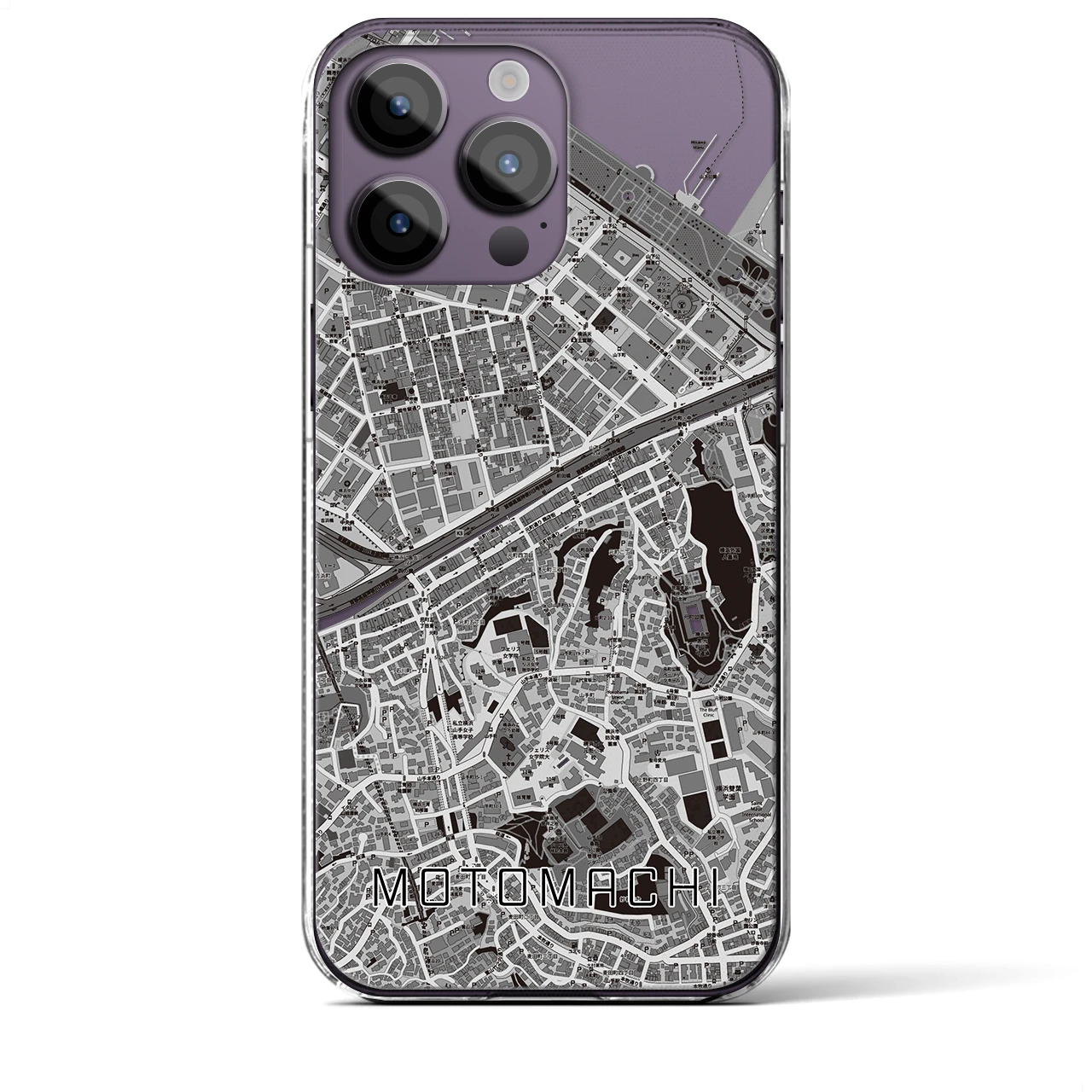 【元町(神奈川県)】地図柄iPhoneケース(クリアタイプ)