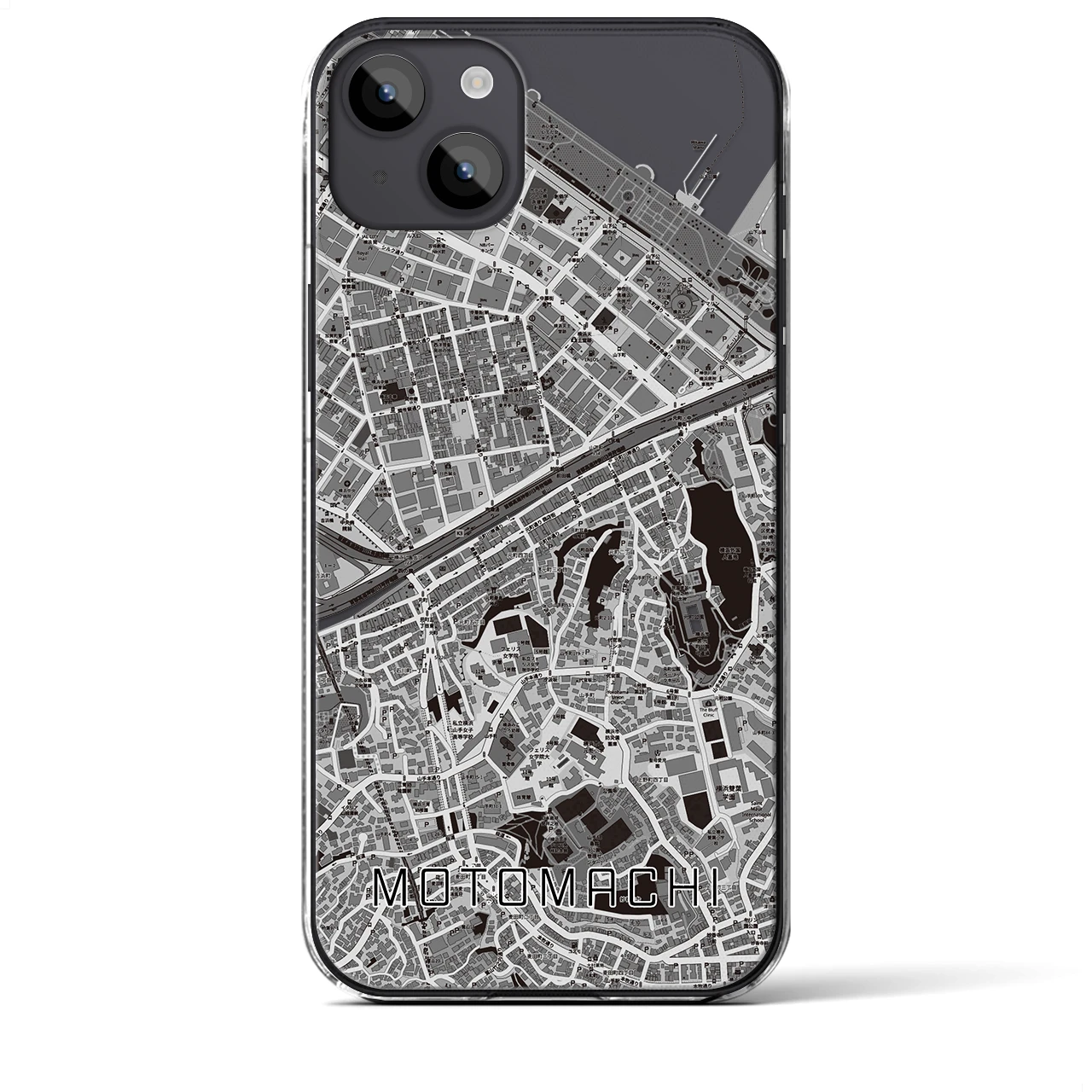 【元町(神奈川県)】地図柄iPhoneケース(クリアタイプ)